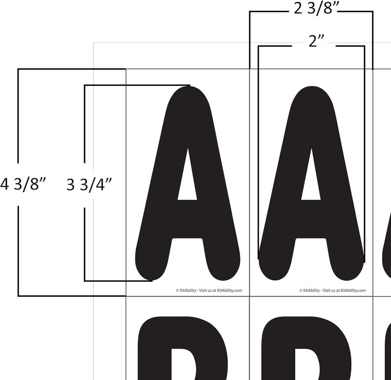 KitAbility Additional Letters for White Message Board Sidewalk Signs with 4 Inch Tracks, Extra Common Letters, Black on White Background - Image 5